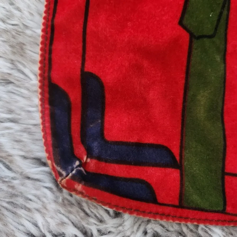 Roberta di Camerino‎ Vintage Velvet Trompe L'oeil Tote Bag Red, Green, and Blue